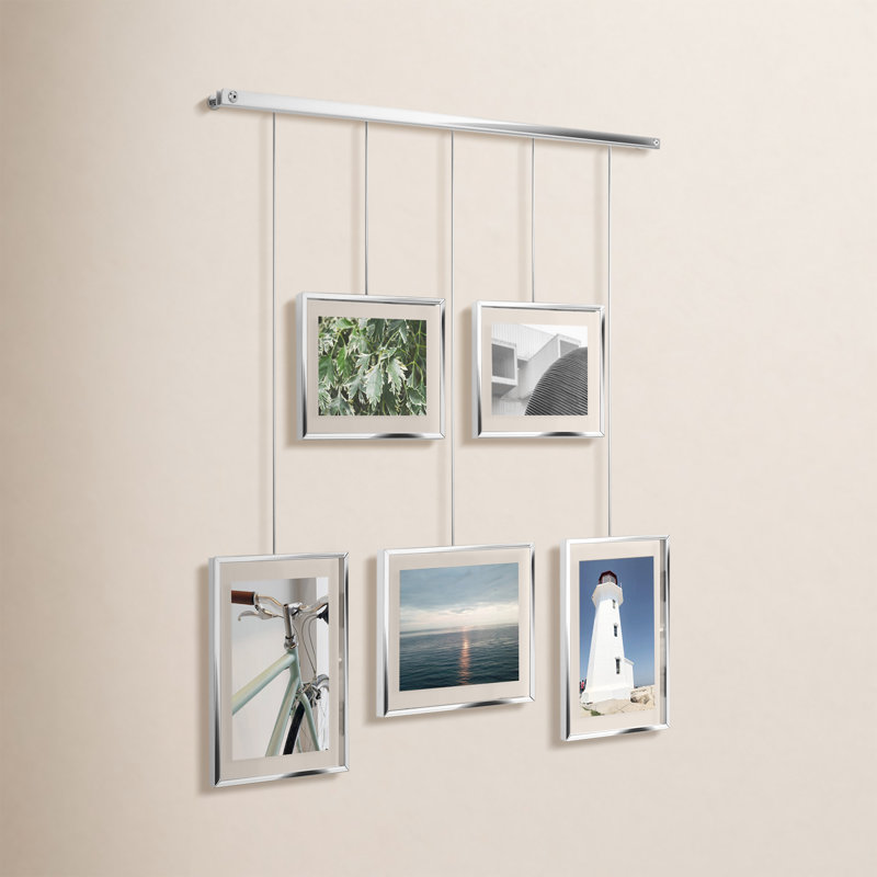 Ensemble de cadres en métal mat 5 pièces, Chrome