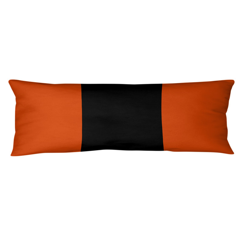 Oreiller de corps en polyester / polyester Arizona Football Stripes, Aaru , Orange / noir / orange
