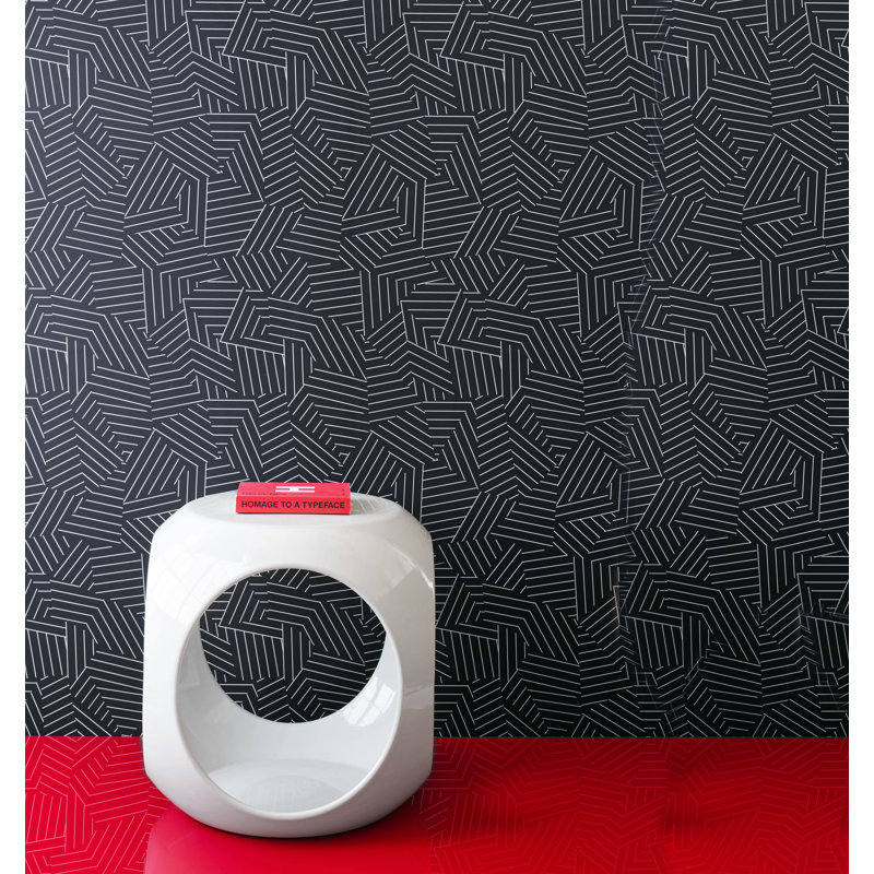Schumacher x Miles Redd Deconstructed Stripe Wallpaper, Ivory/Black