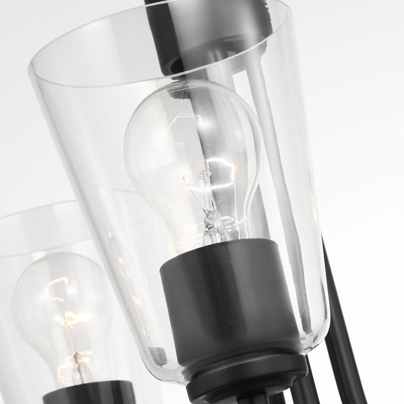 Miles Three Light Chandelier from Generation Lighting , Midnight Black, 16.25" H x 21.5" W x 21.5" D, 3 Lights