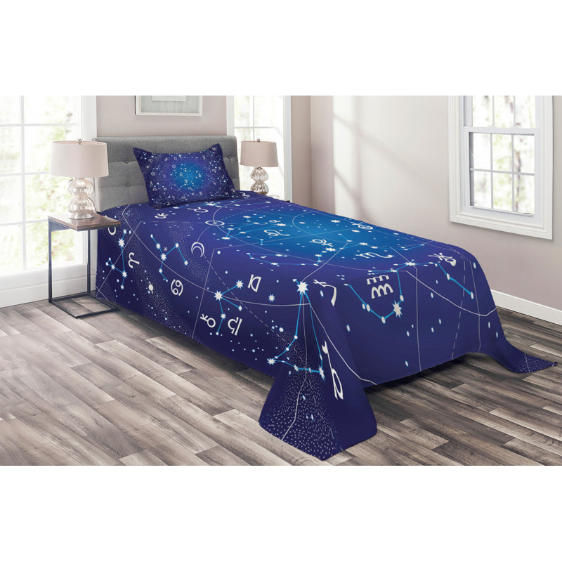 Modern & Contemporary Polyester Coverlet, Twin Bedspread + 1 Sham