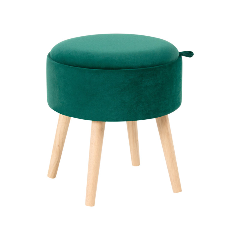 39cm Wide Round No Pattern Pouffe Ottoman with Storage