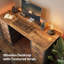 Bureau d'ordinateur 47 pouces avec 8 tiroirs en tissu, bureau de travail pour bureau personnel, bureau, bureau de jeu avec tiroirs, grand rangement, brun rustique