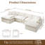 Canapé modulaire moderne en chenille avec repose-pieds mobile, aucun assemblage requis-915066271-915066273-965996336