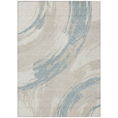 Machine Washable Indoor/Outdoor Chantille ACN2957 Abstract Rug