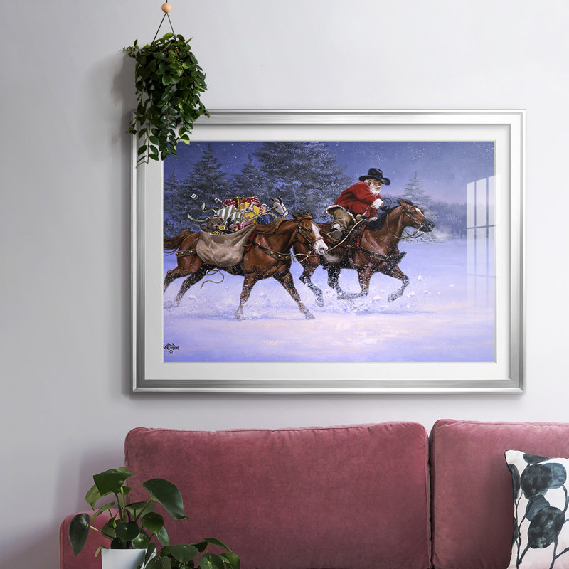Ruée de Noël, H 27 po x l 39 po x P 1,5 po, Argent