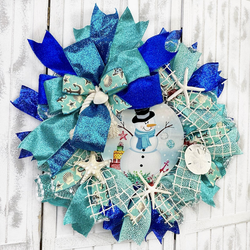 Couronne en maille 20 po Coastal Christmas
