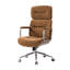 Fauteuil de direction Oswina de style moderne du milieu du siècle, en similicuir, à dossier haut et structure en bois courbé, avec mécanisme d'inclinaison et rotation à 360°.-2045561432