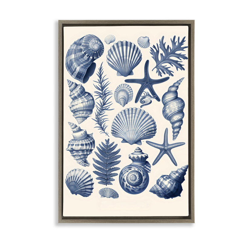 Conch & Creature Collection Floating Frame, design by LSR Design Studio, 31" H x 21" W, Montalcino Elm Floater Frame
