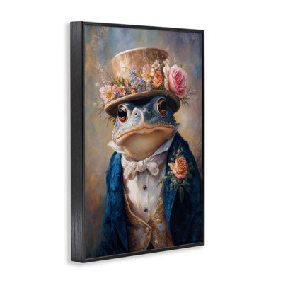 Victorian Toad Portrait Framed Giclee, design by Wumples