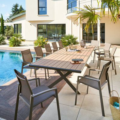 Shipshewana Rectangular Metal Extendable Outdoor Dining Table , 330cm cm W 113cm cm D