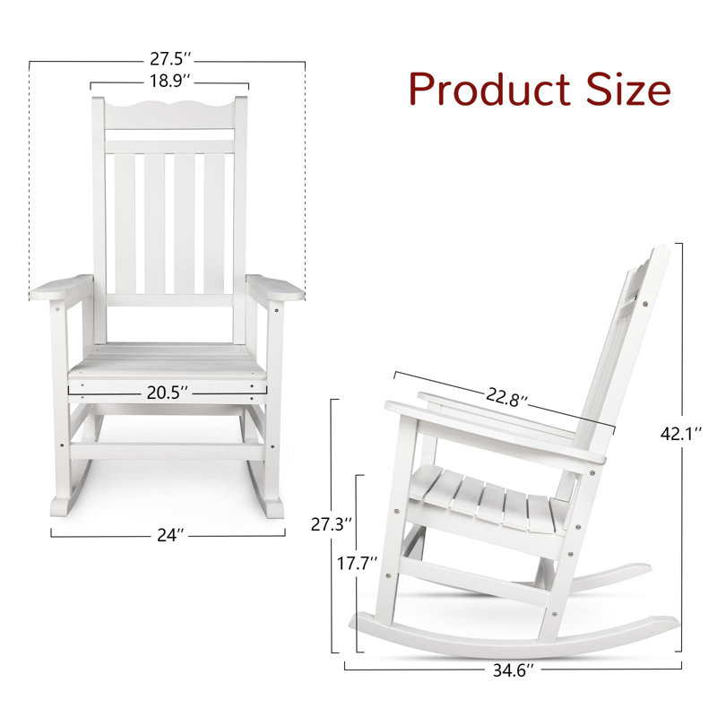 Chaise berçante d'extérieur Sebasco, Blanc