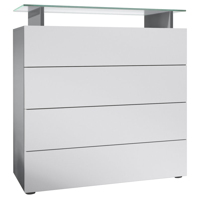 Azaneth Storage Unit Accent Chest, Anthracite/White matt