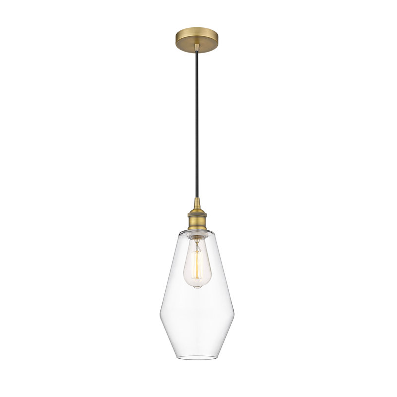Gabbie 1 - Light Pendant, Clear, Brushed Brass