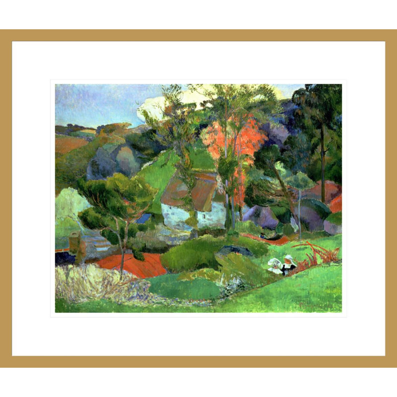 «Landscape at Pont Aven» par Paul Gauguin - Estampe numérique encadrée, H 17,75 po x l 20,82 po