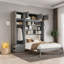 Lits pour grand lit peu encombrants avec rangement, conception en MDF gris pour les maisons modernes
