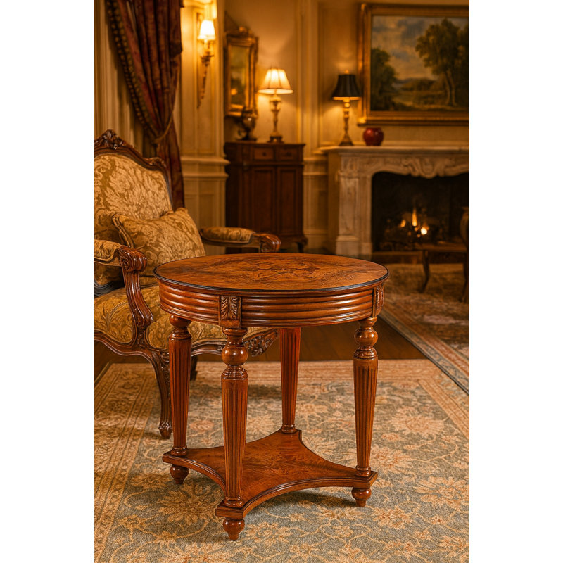 Genoa Solid Wood End Table, Brown
