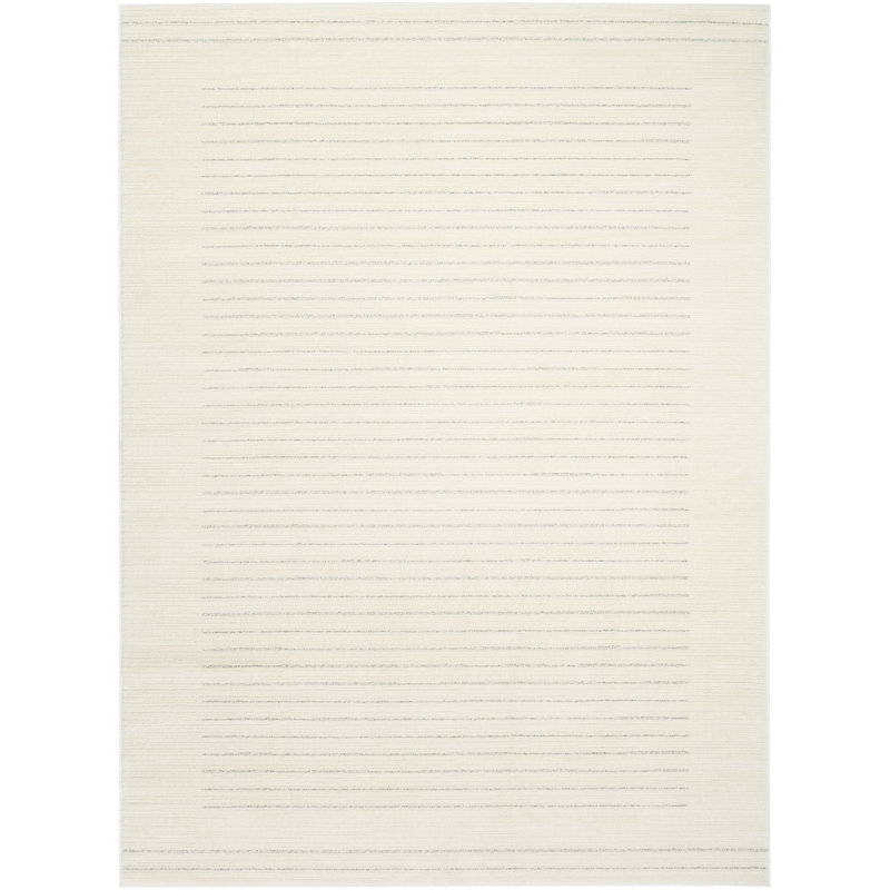 Ebern Designs Bonnert Ivory Grey Modern Indoor Rug, Rectangle 7'10" x 9'10"