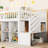 Twin Size Loft Bed With Led, Shelves, Drawers, Staircase - Pure White Safe Stairs-1190405756