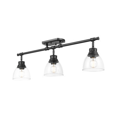 Iftimie 3-Light Semi-Flush - Track Light with Clear Glass