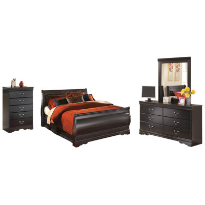 Huey Vineyard Queen Sleigh Bed with Dresser, Mirror and Chest of Drawers -  Darby Home Co, 07051C23C43F4DFEBF79ED8139B30584