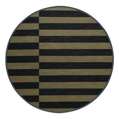 Machine Washable Horizontal Stripes Black Area Rug