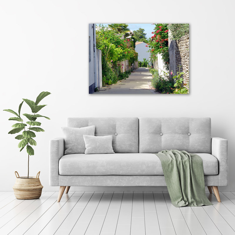 Flowery Alley - Wrapped Canvas Print