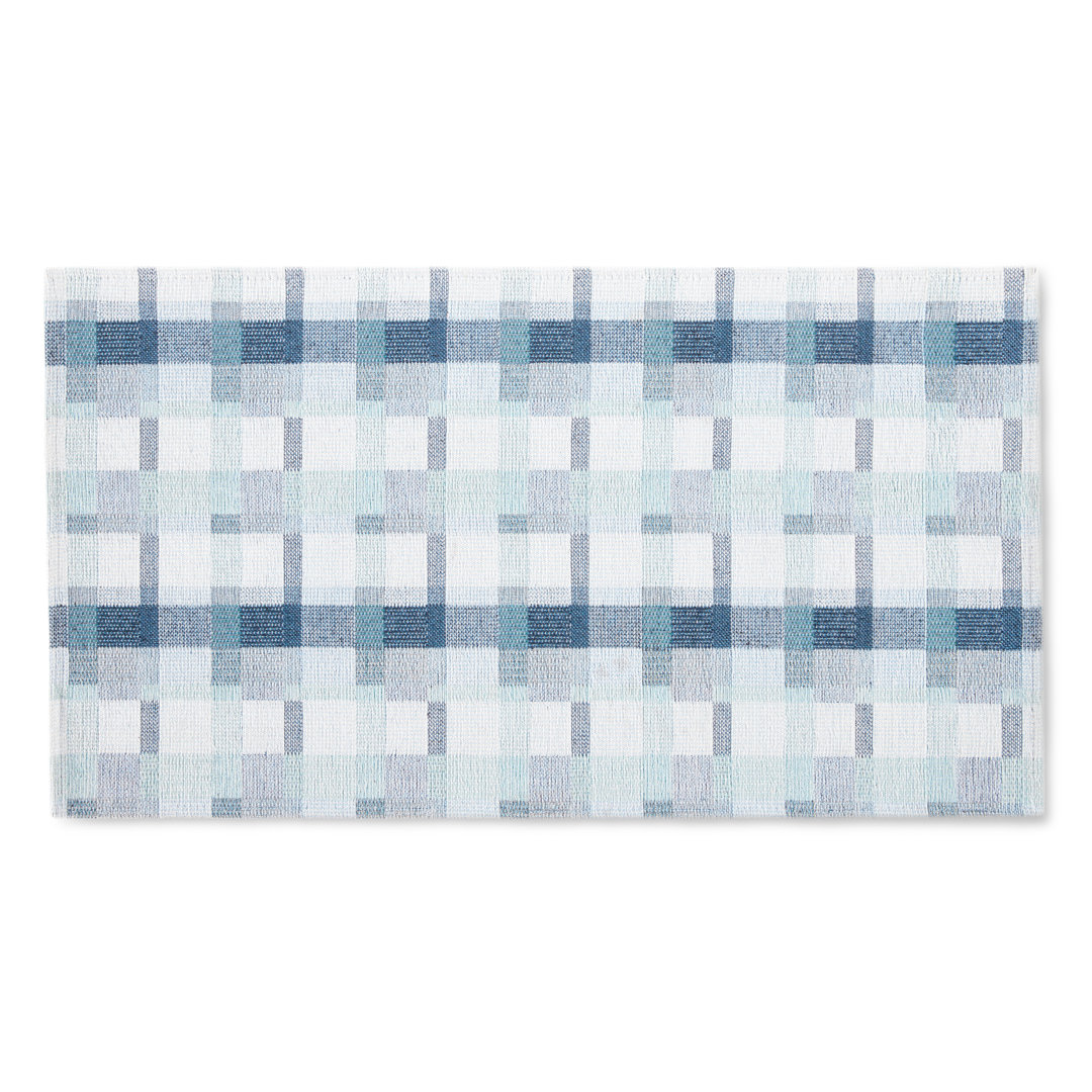 Martha Stewart Plaid Slip-Resistant Kitchen Mat Martha Stewart