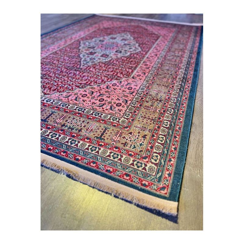 Tapis rétro multicolore délavé à la machine, Sous-tapis rectangulaire 3 pi 11 po x 5 pi 11 po i