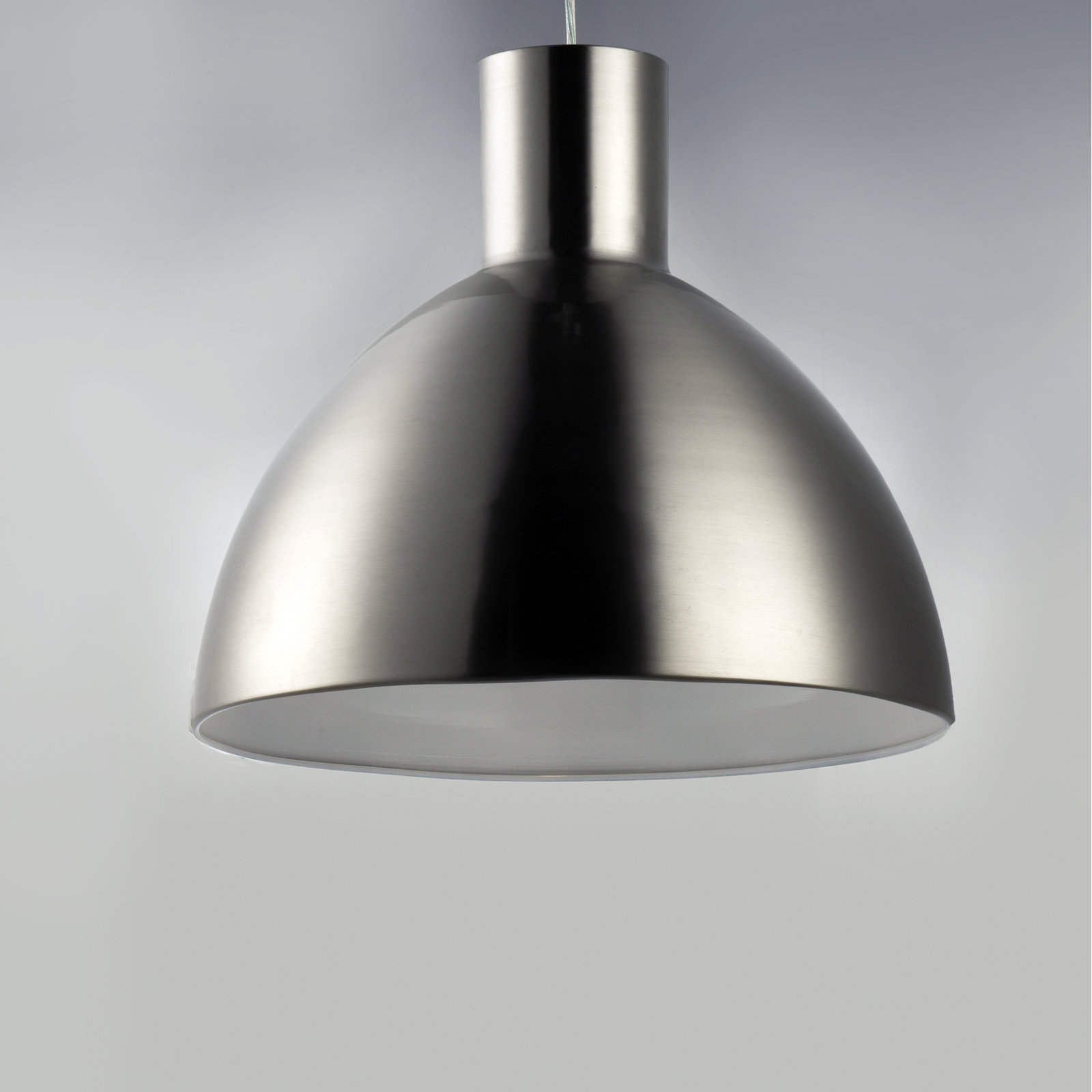 Wava 1-Light Single Dome Pendant, Satin Nickel, 13.75" H x 13.75" W x 13.75" D