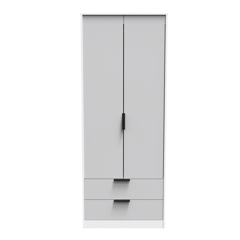 Turah Manufactured Wood Wardrobe, Grey Matt/White
