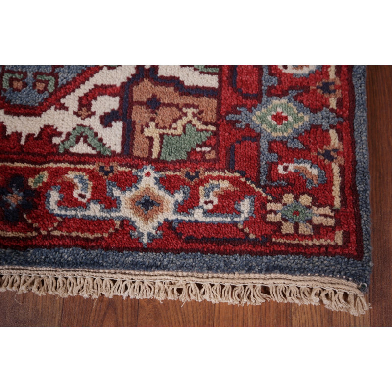 Tapis de couloir oriental bleu Kazak