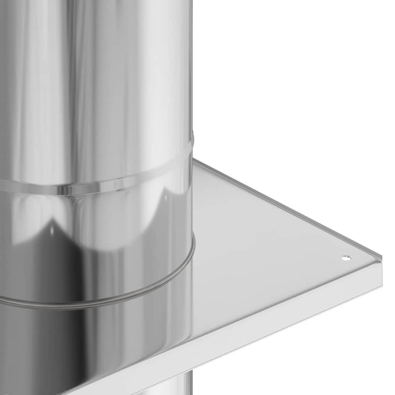 Chimney Head Extension Silver Stainless Steel, 82cm H x 25cm W x 25cm D