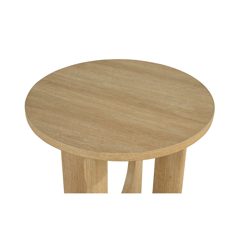 Ensemble de table 3 pièces de style contemporain 1 table basse ronde 2 x table de bout ronde, Naturel