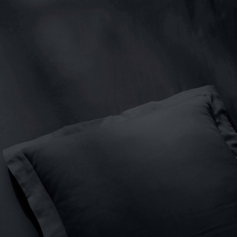 Egyptian Cotton 400 Thread Count Solid Luxury Duvet Cover Set with Pillow Shams, Navy Blue, Twin + 1 Sham