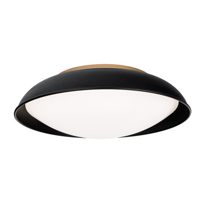 Plafonnier encastré rond à DEL 15 po Orb Advantage 5-CCT 2700-3000-3500-4000-5000K Température de couleur sélectionnable 30 W 1 800 lumens en noir et or