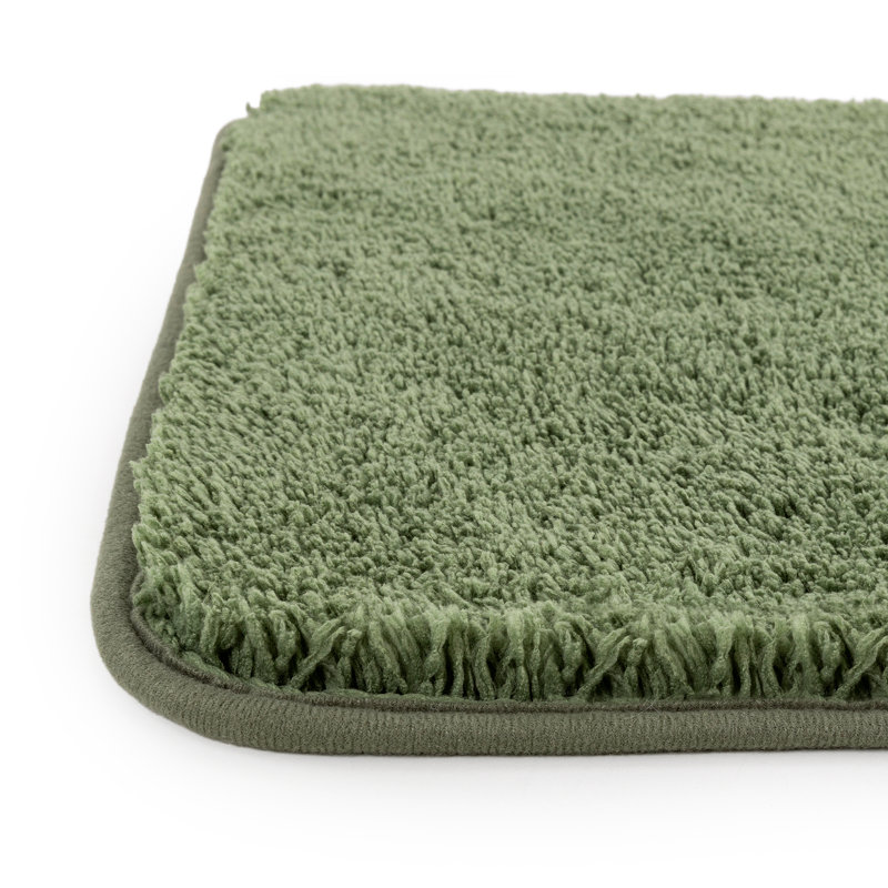 Ensemble de 5 tapis de bain absorbants antidérapants, Green, Set of 5 - 48" L x 20" W 