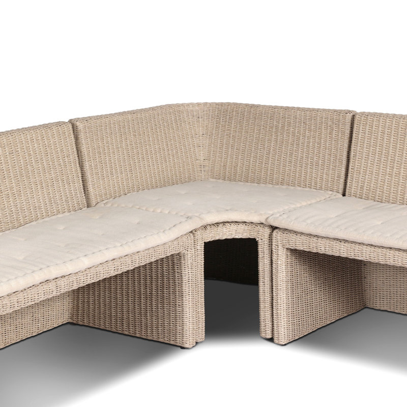 Senna Outdoor L-Shape Dining Banquette, Left Hand Facing