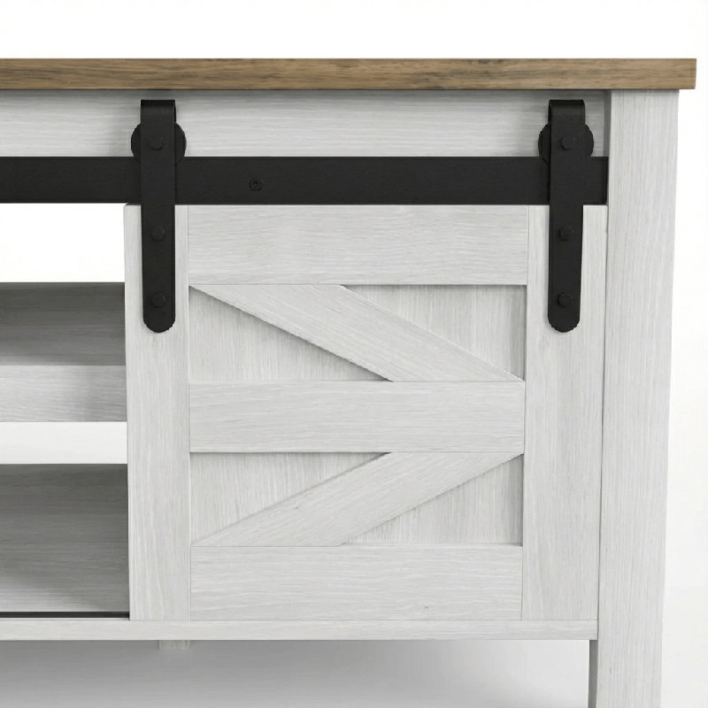 Table basse longue de 47,2 po Esben avec 2 portes coulissantes et 3 compartiments de rangement cachés