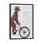 Caniche sur un vélo, brun, impression par Fab Funky - Estampe numérique sur toile tendue avec châssis-72455257-72455259-72455271