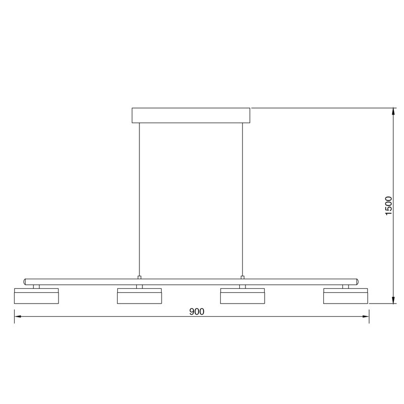 Bronc 4 - Light Matt Black LED Kitchen Island Pendant