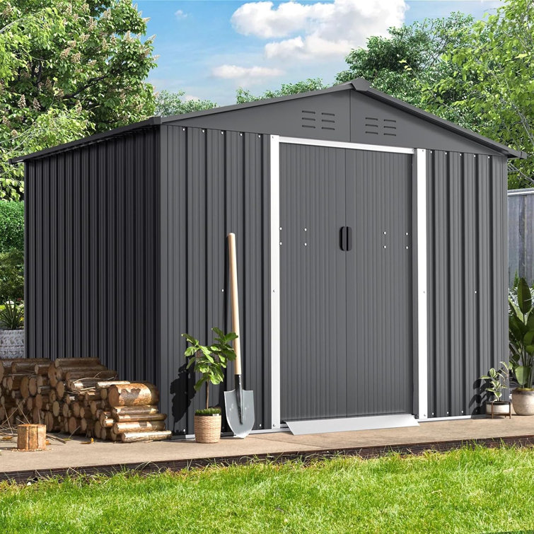 8.3 ft. W x 6 ft. D Metal Storage Shed (incomplete)