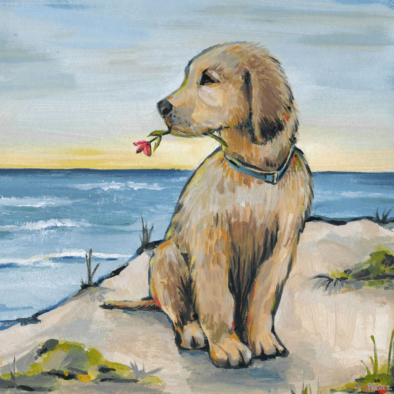 " Romantic Dog " by Parvez Taj, 12" H x 12" W x 1.5" D