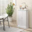 Rangement de garde-manger de 41 po, armoire de cuisine autoportante avec 12 portes, portes doubles, tablettes à 5 niveaux et tablettes réglables, blanc-896203132