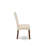 3 Piece Dining Table Set Includes 1 Wooden Table and 2 Cream Linen Fabric Padded Chair with High Back - Mahogany Finish-575189969-575189981-575189980