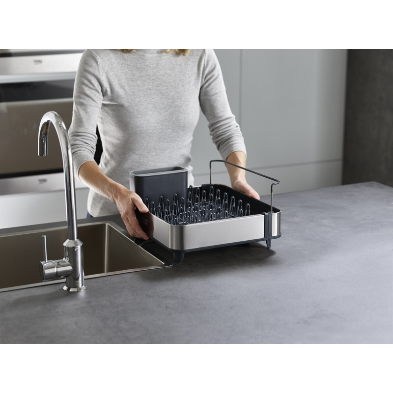 Joseph Joseph Extend Steel Expandable Dish Rack, Black/Silver