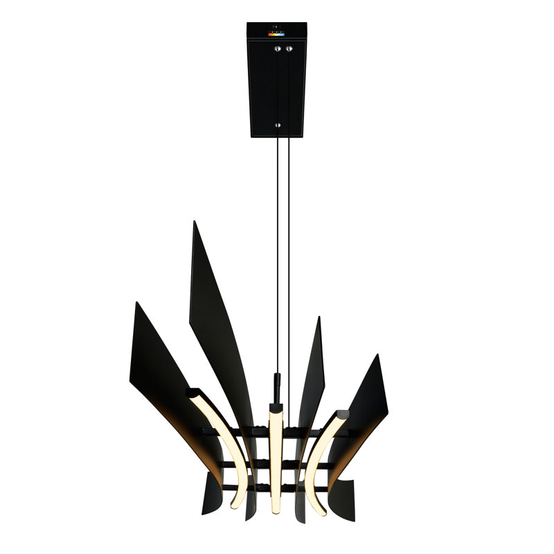 Eveah 3 - Light Dimmable LED Rectangle Chandelier, Black