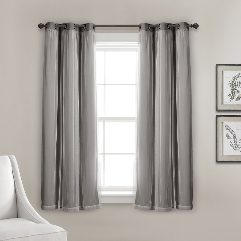 Rideaux unis occultant et isolants, Gris clair, L 38 po x L 45 po
