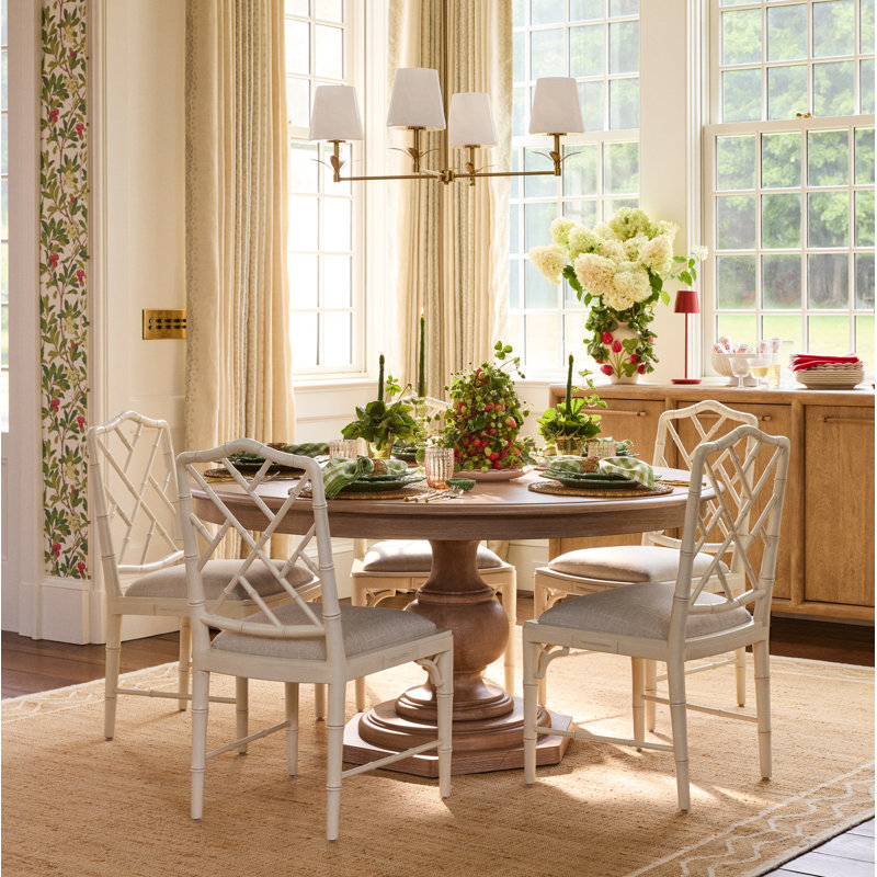Moore Round Solid Wood Dining Table, Rustic Nature