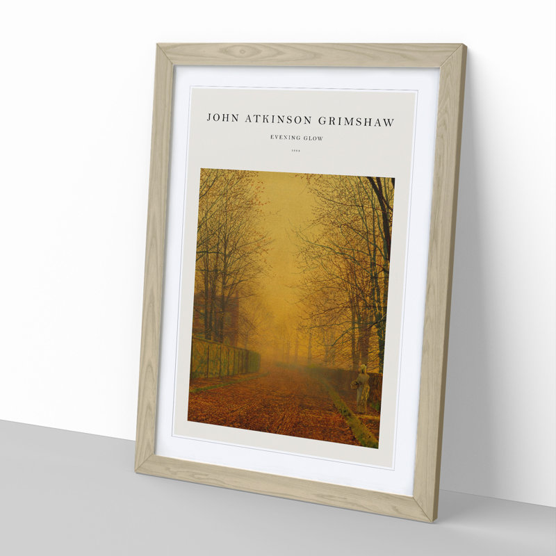 Evening Glow by John Atkinson Grimshaw - Single Picture Frame Print, 65cm H x 48cm W x 2cm D, Oak Framed